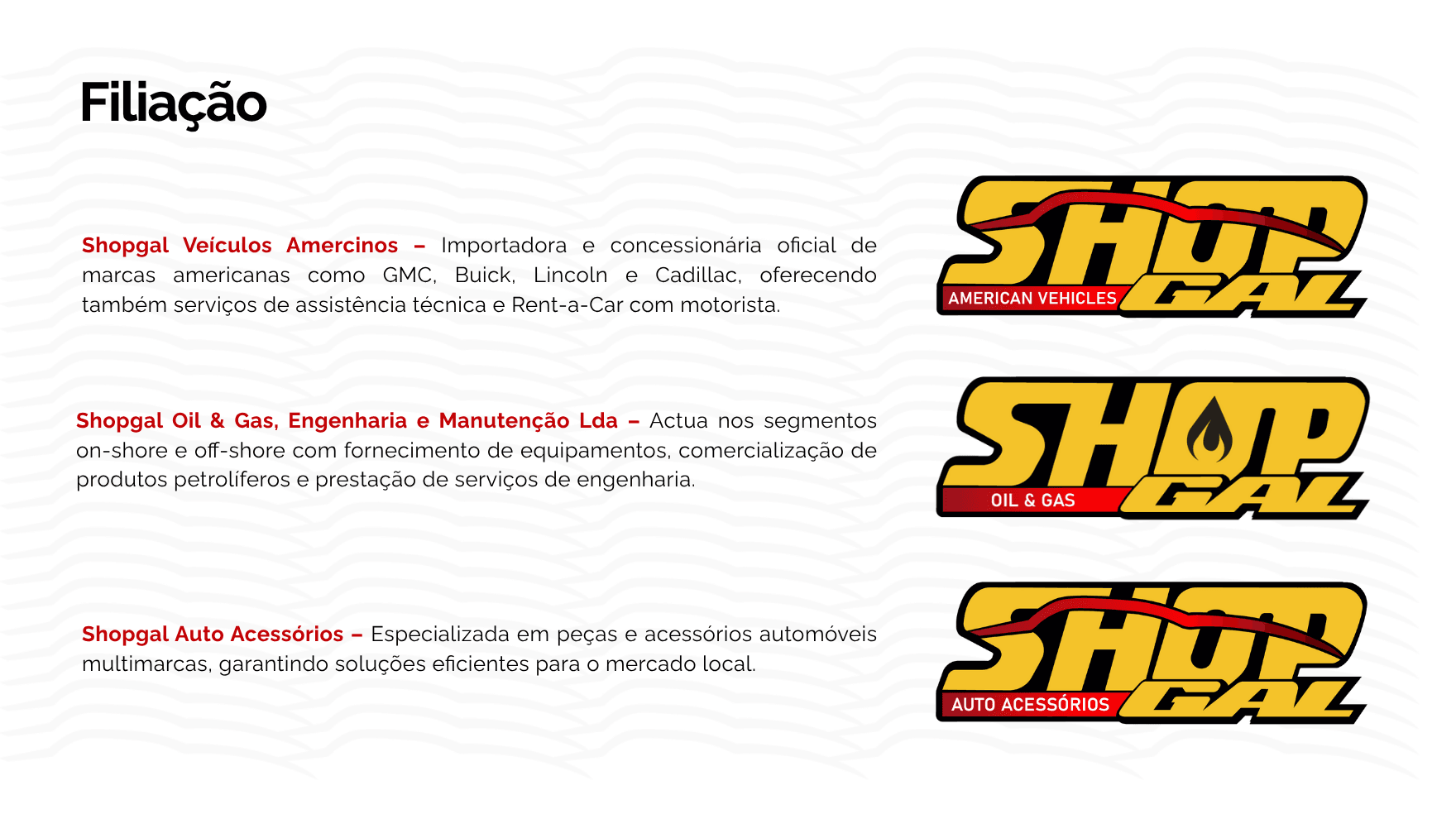 Unidades de Negócio SHOGAL